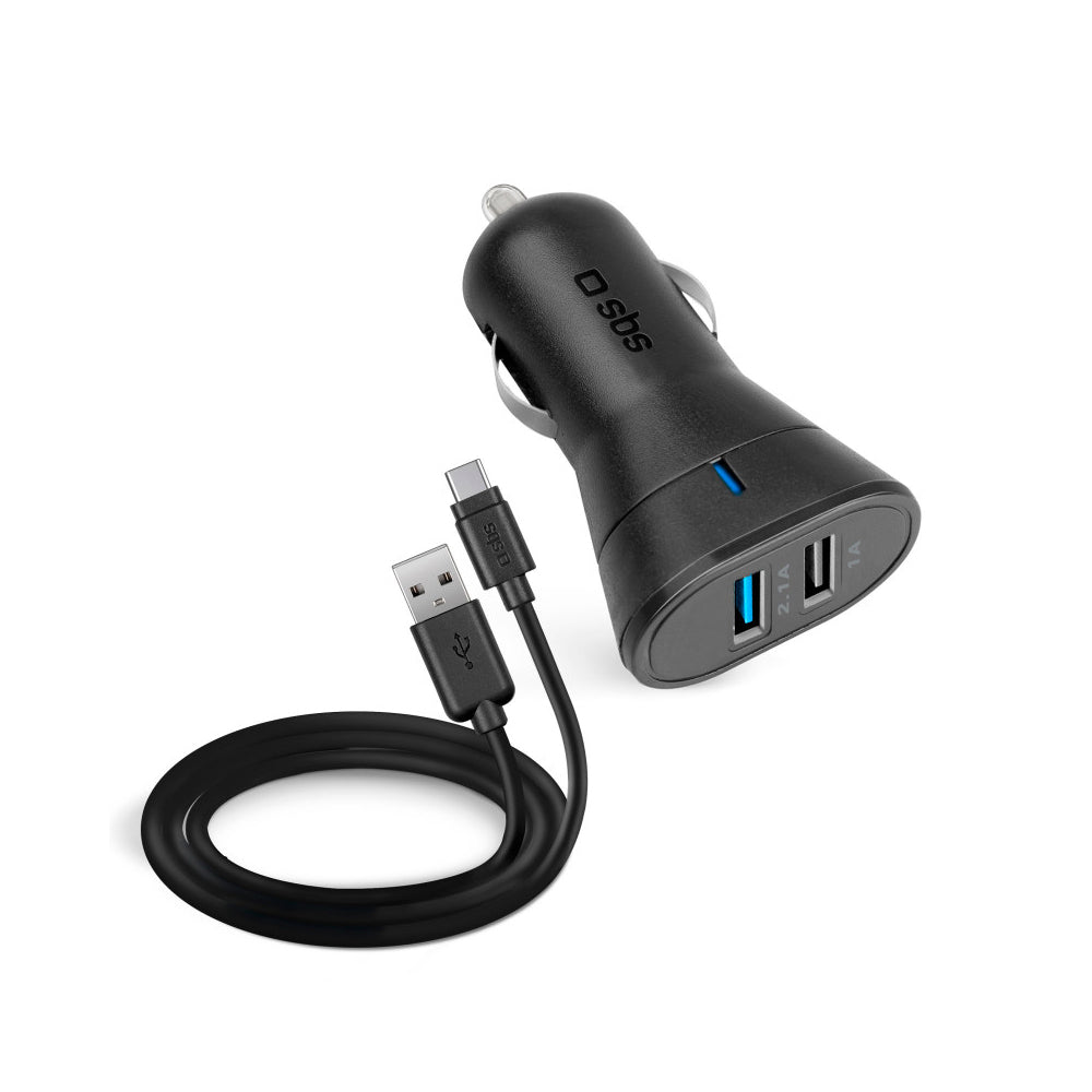 SBS Type-C 2.1Amp Car Charger - Black