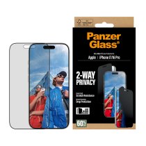 PanzerGlass® 2-Way Privacy Screen Protector iPhone 17 | iPhone 16 Pro | Ultra-Wide Fit w. EasyAligner