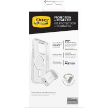 OtterBox iPhone 16 Bundle (30W Plug, Symmetry Clear Magsafe Case + Premium Glass)