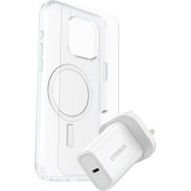 OtterBox iPhone 16 Pro Max Bundle (30W Plug, Symmetry Clear Magsafe Case + Premium Glass)