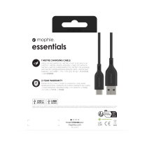 mophie Essentials USB-A to USB-C-1M-Black